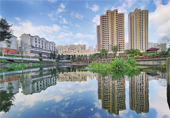 重庆市大足区永定河湿地公园水清岸绿呈现出靓丽的容颜