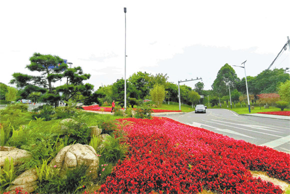 梁平精雕绿化微景观打造城市风景线