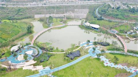 浒溪公园建成后将成为滨江新城的城市之门区级创意休闲目标地区级时尚生态文化公园的标杆