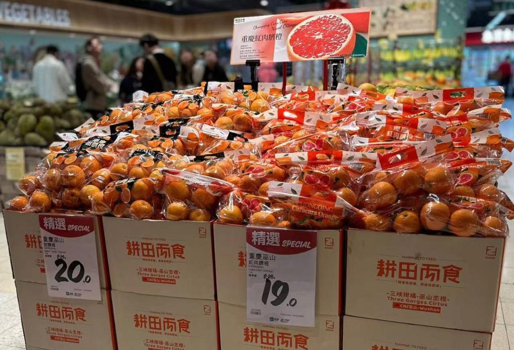 6、巫山恋橙摆上了中国香港超市货架。受访者供图