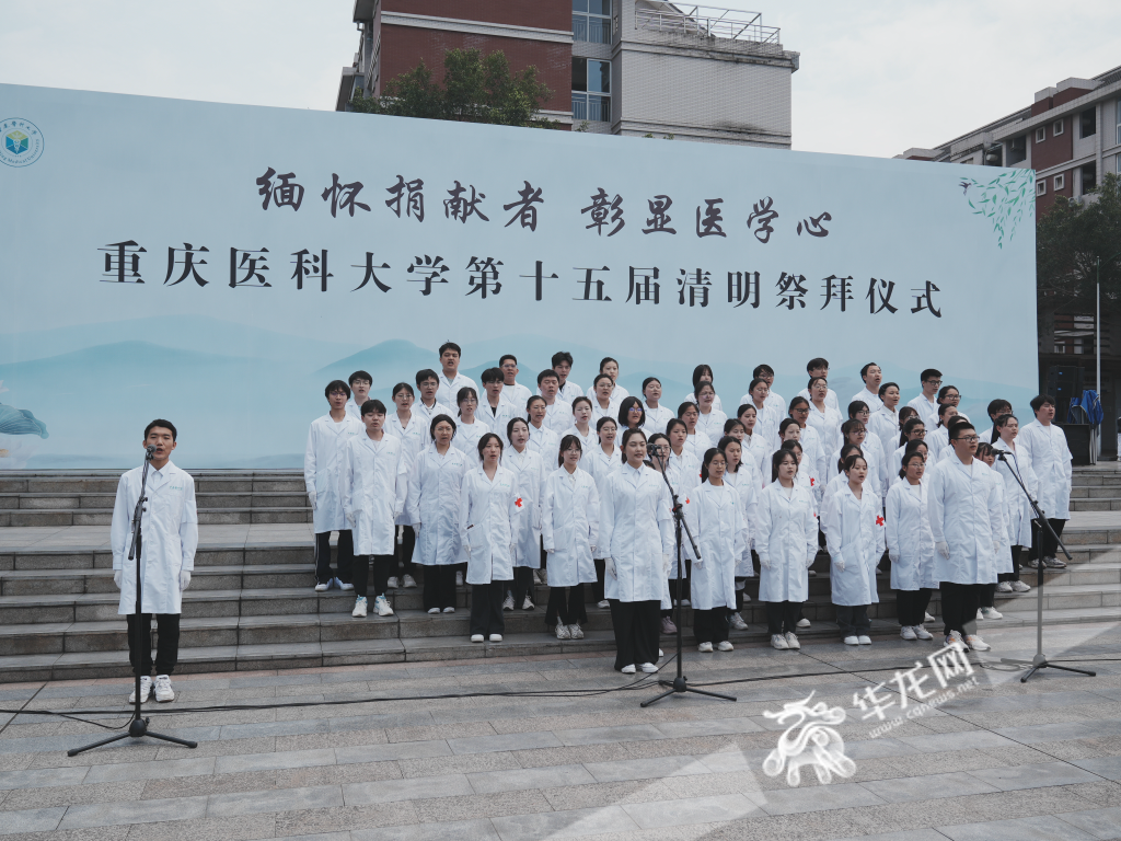 医学生现场宣誓。 华龙网记者 刘钊 摄