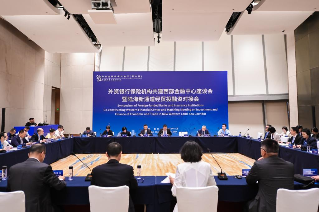 2024年5月22日,外资银行保险机构共建西部金融中心座谈会暨陆海新通道经贸投融资对接会举行。重庆市委金融办供图