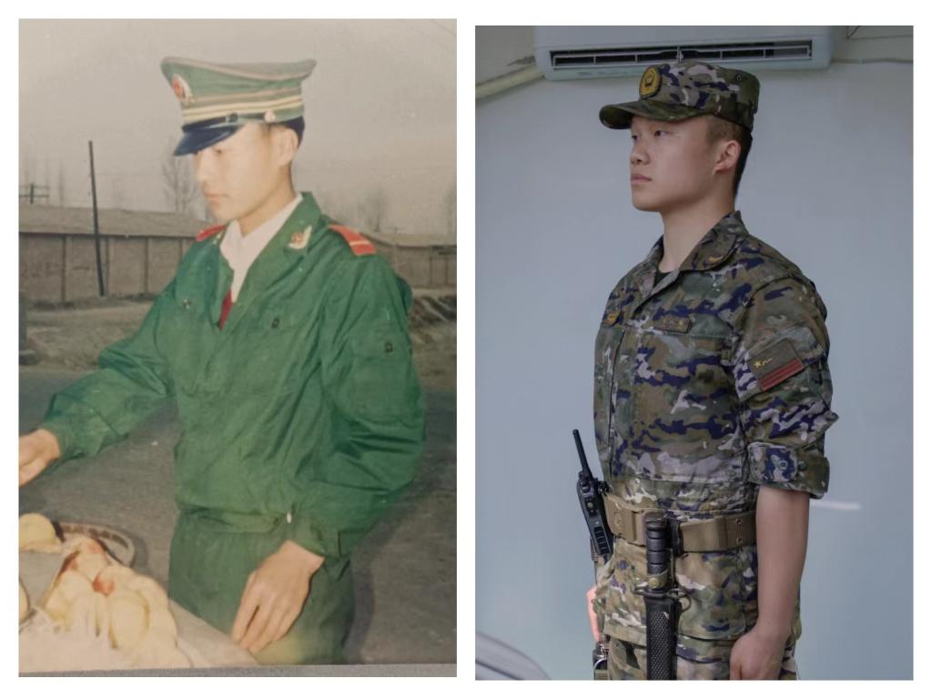 父亲黄琏云（左），儿子黄裕鹏。