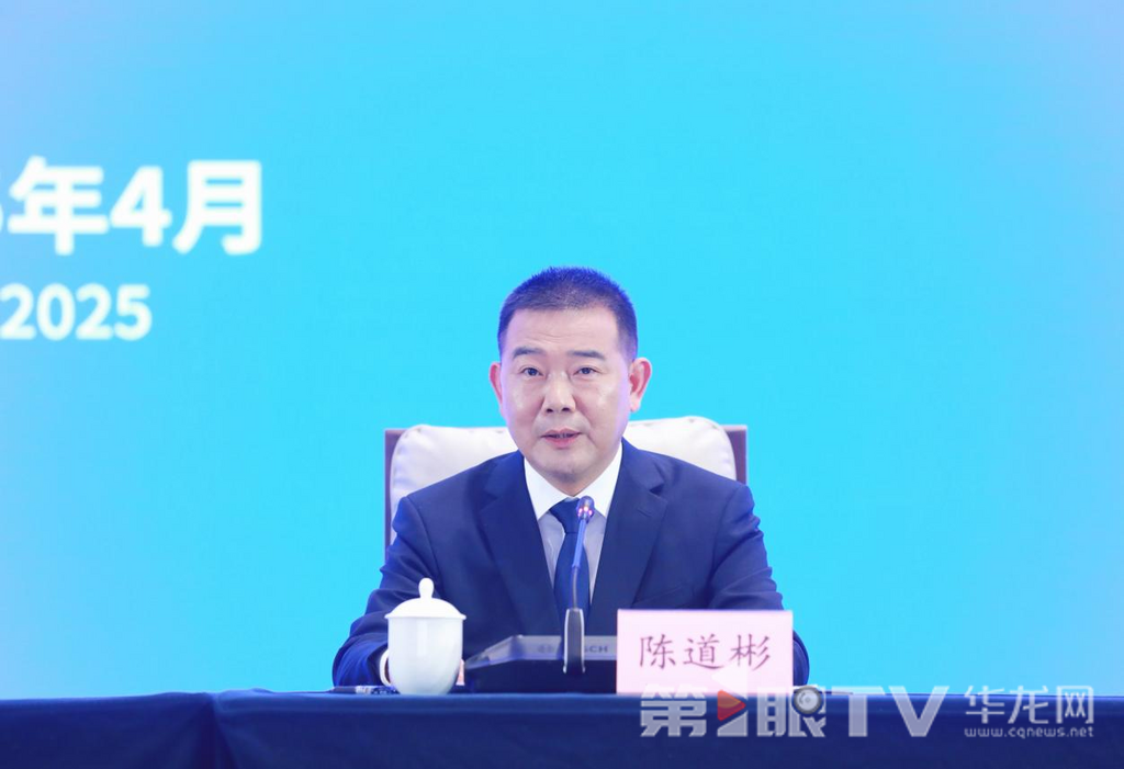 云阳县委书记陈道彬回答记者提问。第1眼TV-华龙网特派首席记者 李文科 摄