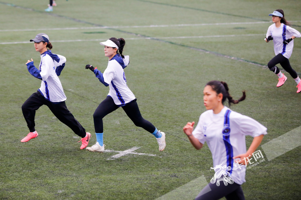 Athletes running during the competition