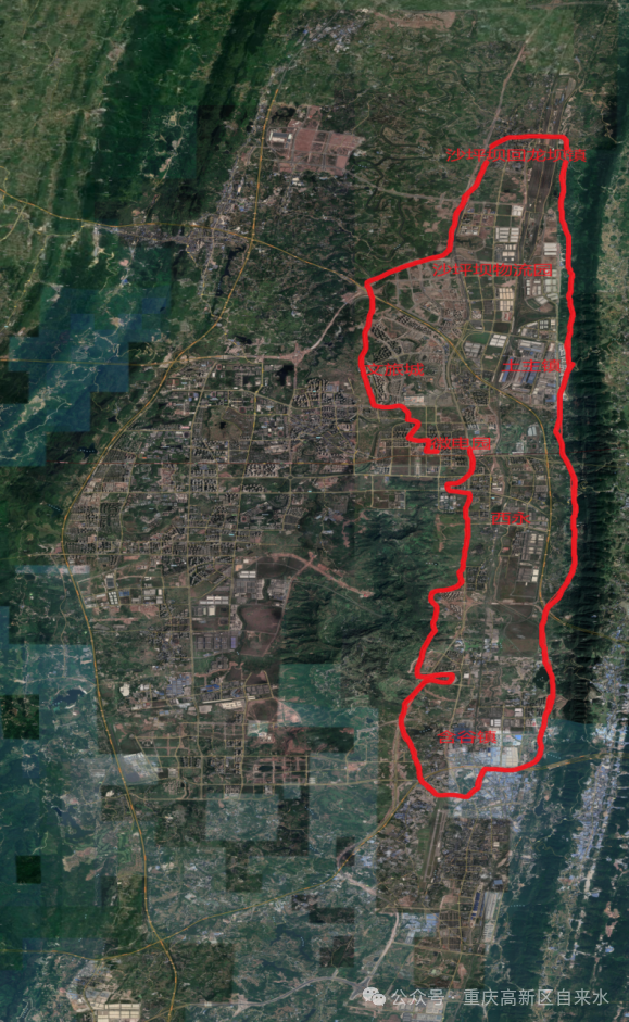 停水区域图。来源：重庆高新区自来水公众号