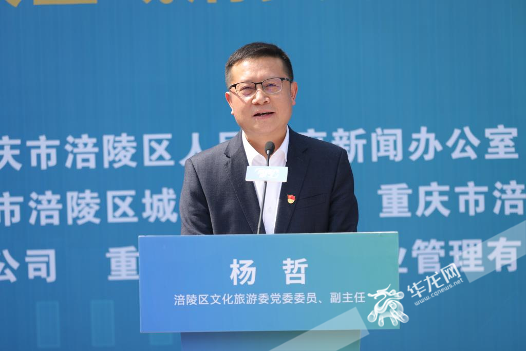 涪陵区文化旅游委党委委员、副主任杨哲。华龙网记者 李黎 摄