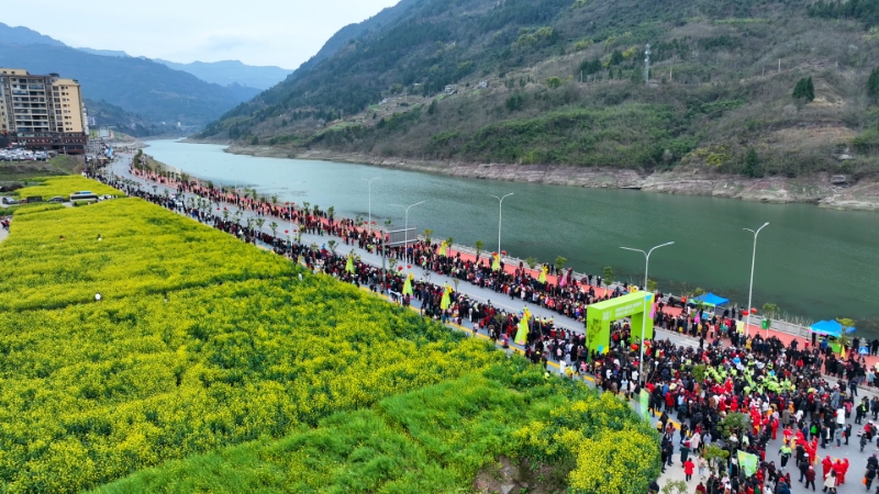 经过规划引领，闲置地里“变身”层层叠叠的花海，引来游客打卡。云阳县规划和自然资源局供图