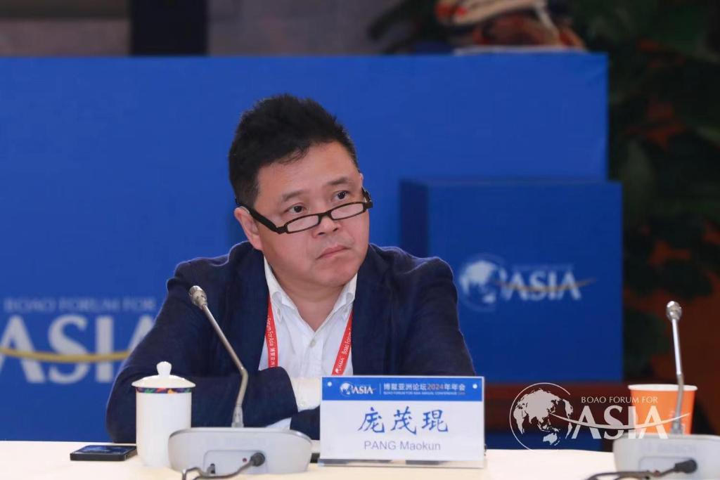 庞茂琨在博鳌亚洲论坛2024年年会·文化圆桌会议上发言。受访单位供图