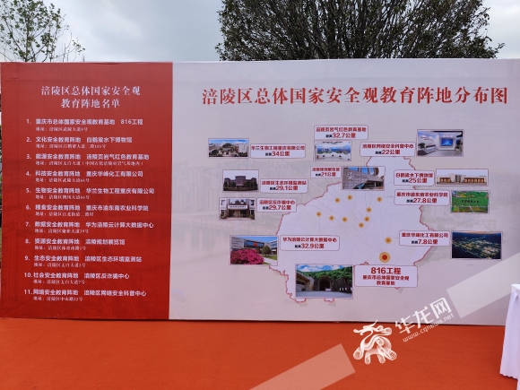 涪陵区总体国家安全观教育阵地分布图。华龙网记者 李黎 摄