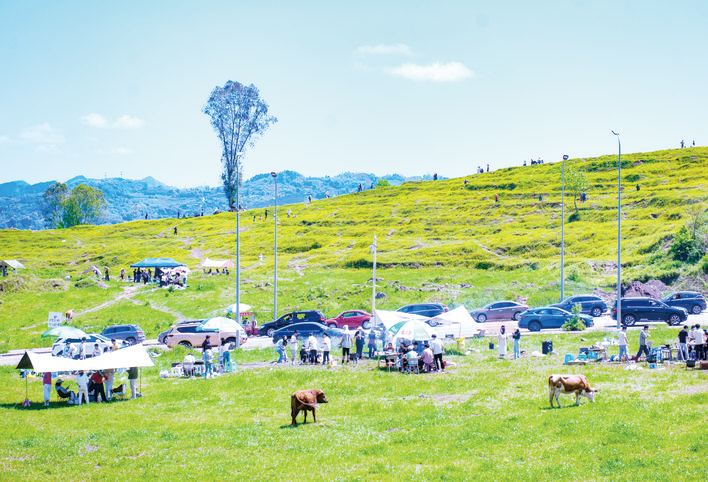 The hillside of Xinghua Village, Wuqiao Street is full of flowers, and is filled with the early summer style. (Photographed by Ran Mengjun and Hou Benyan)