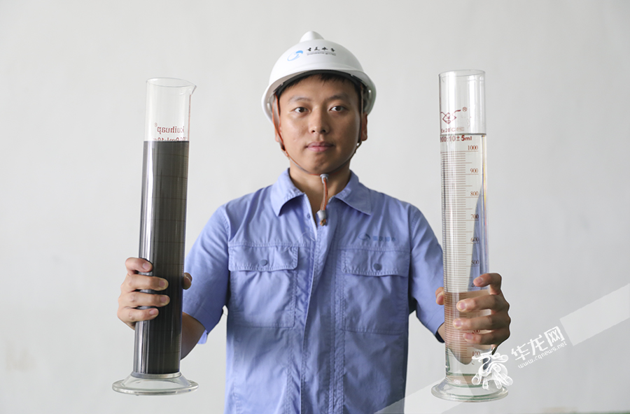 污水经过处理后,变得清澈。华龙网首席记者 李文科 摄