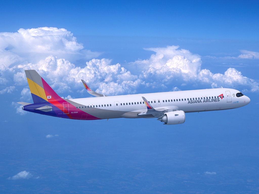 The flight of Asiana Airlines (Photo provided by Chongqing Jiangbei International Airport)