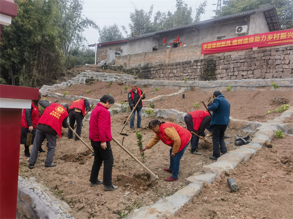 院落群众美化乡村庭院。圣泉街道供图 华龙网发