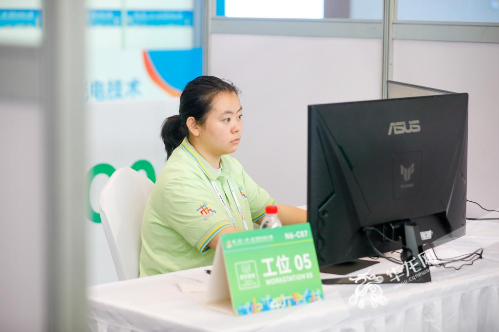 Li Siyin from Chongqing Construction Technician College was competing in the Digital Construction Competition Event.