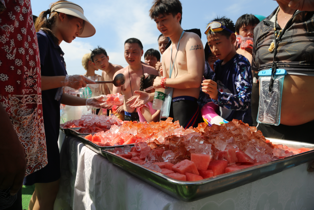 Iced spicy watermelon salad very popular among tourists