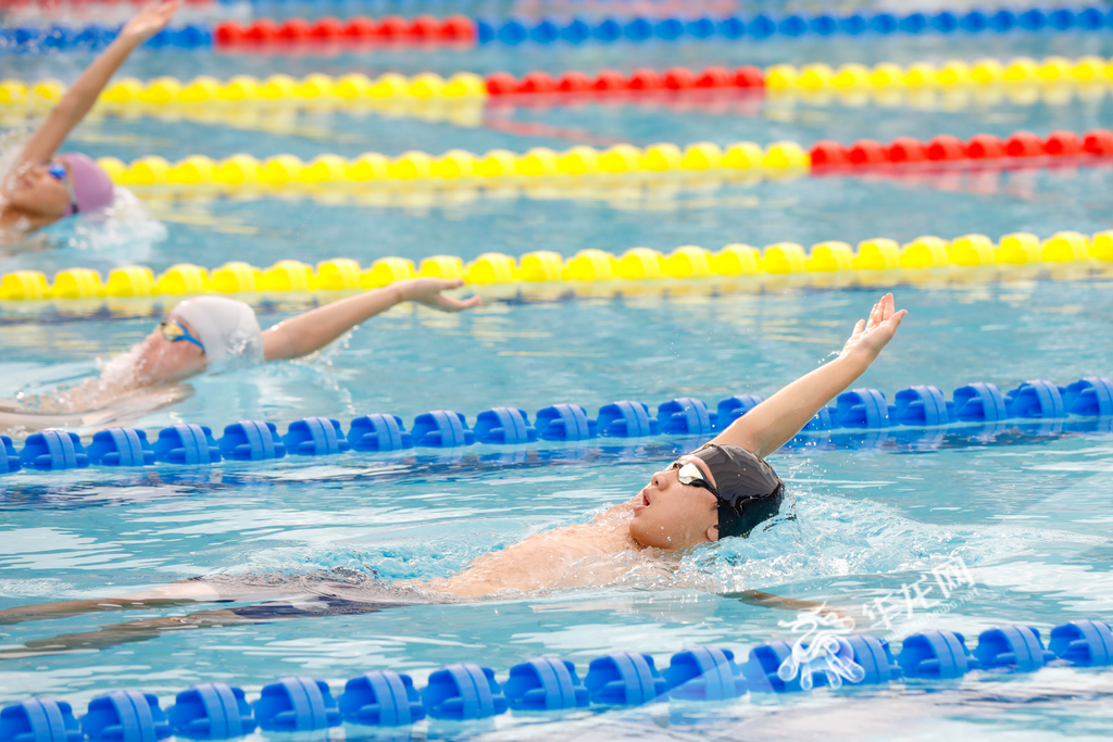 The athletes were competing in the butterfly stroke