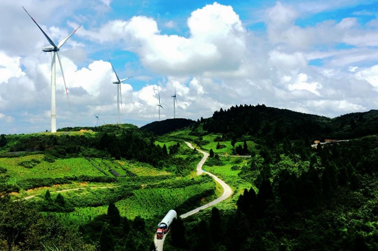 国电风电公司狮子坪风电场。石柱县委宣传部供图 华龙网发