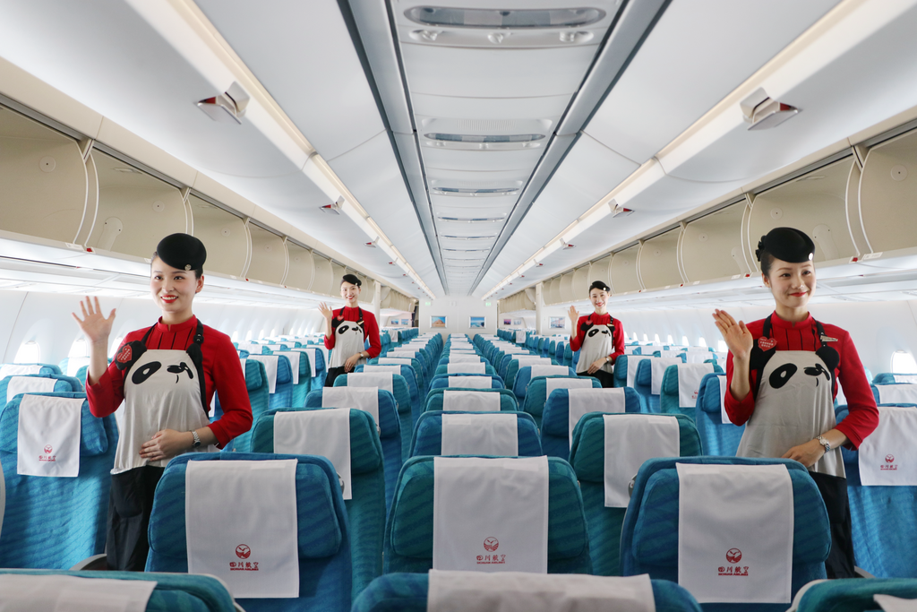 A350 aircraft cabin (Photo provided by Sichuan Airlines Chongqing Branch)