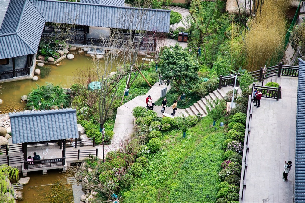 東坡花園園內(nèi)綠植蔥郁。忠縣縣委宣傳部供圖 華龍網(wǎng)發(fā)