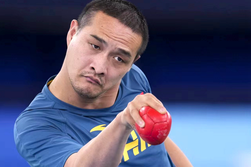 Yan Zhiqiang, a Chongqing paralympic boccia player (Photo provided by Chongqing Disabled Persons’ Federation)