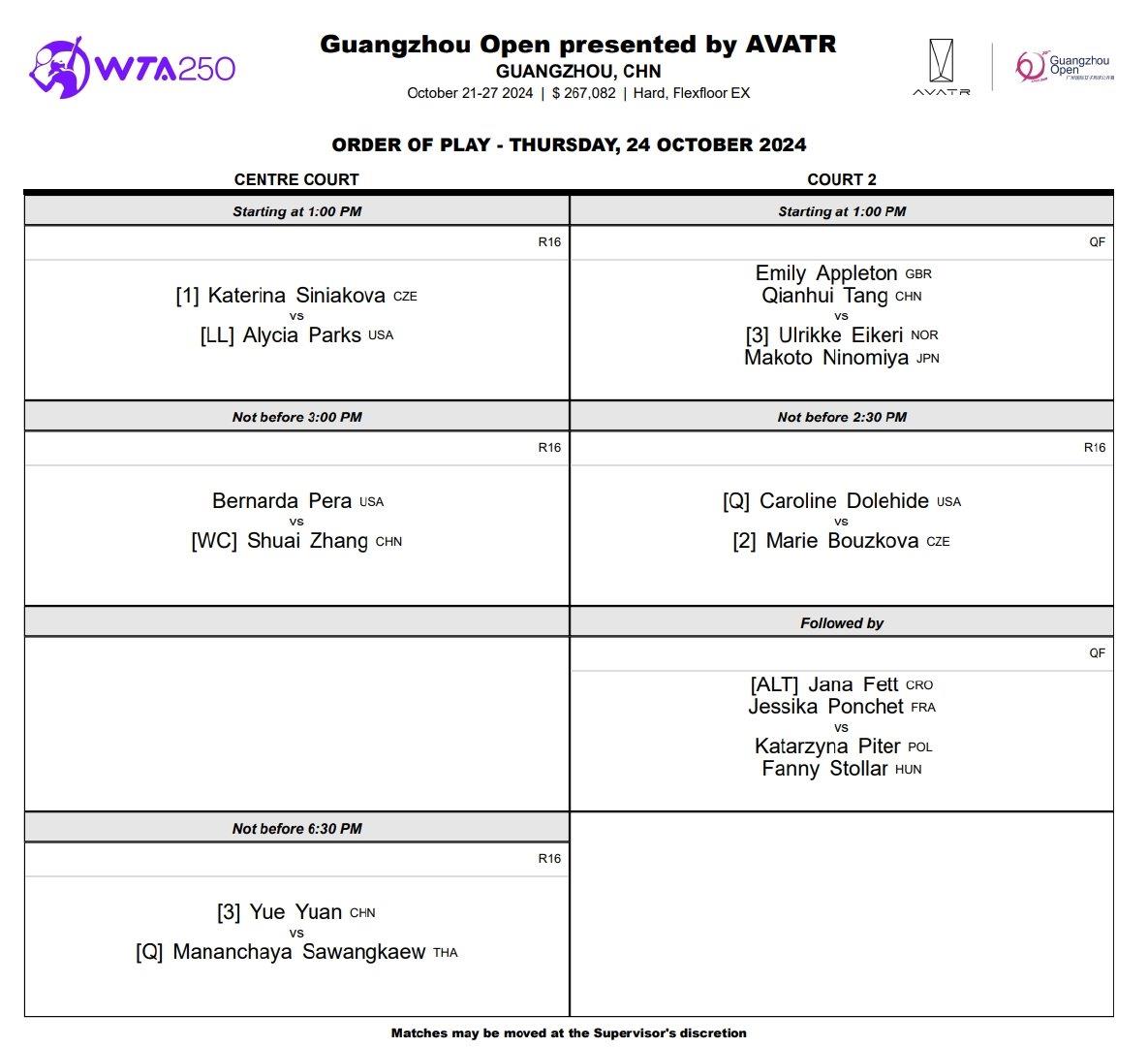 赛程来了！看郑钦文WTA500东京站首秀