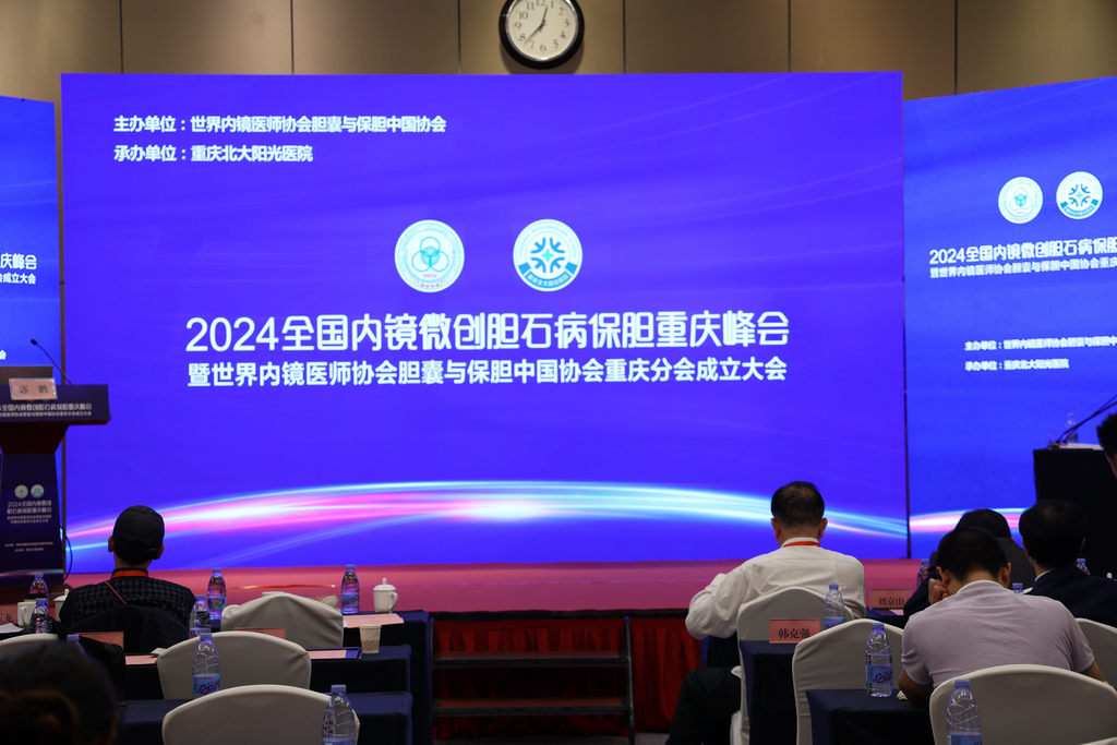 2024全国内镜微创胆石病保胆重庆峰会上，世界内镜医师协会胆囊与保胆中国协会重庆分会正式成立。 主办方供图