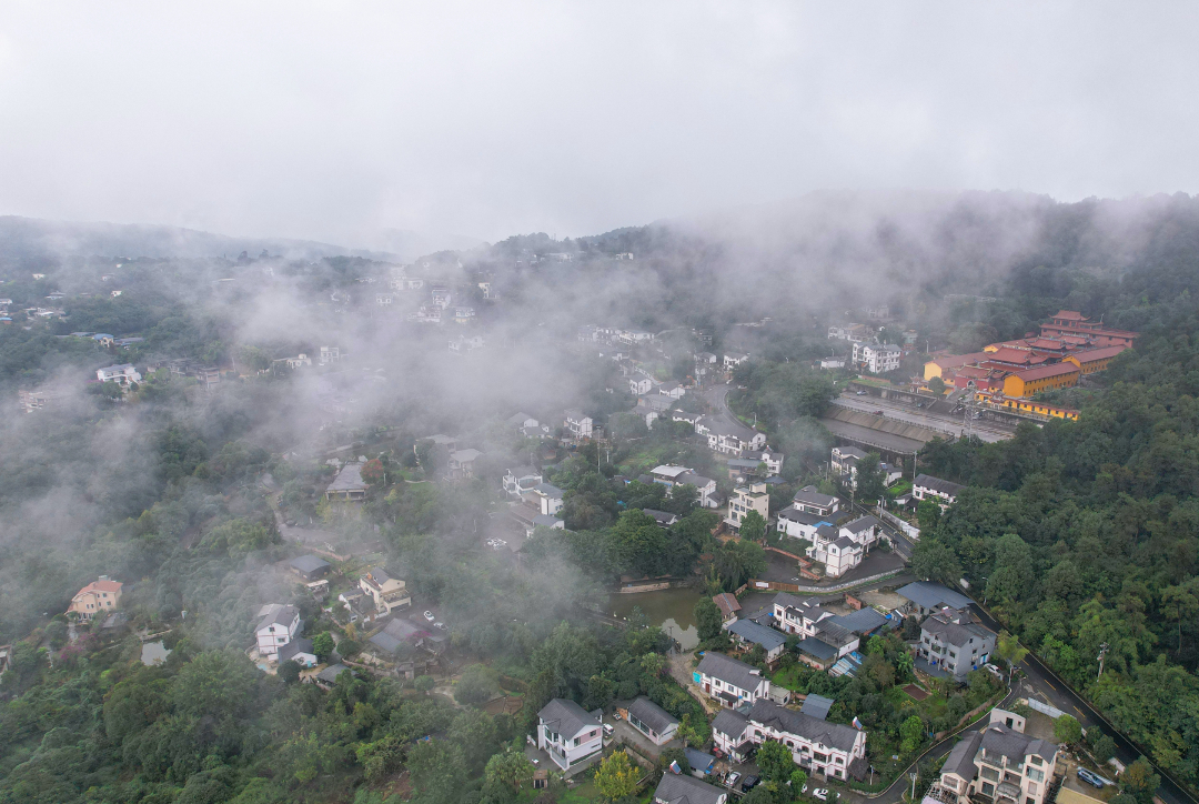 南岸：雨后南山云雾飘渺宛如人间仙境