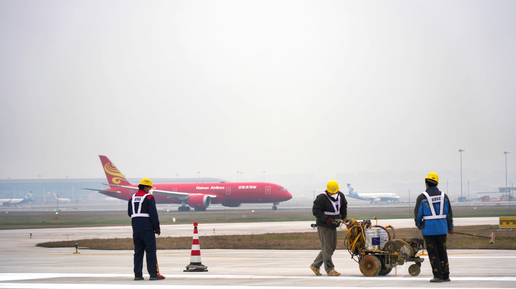 重慶江北國際機場第四跑道投用前。江北國際機場供圖2