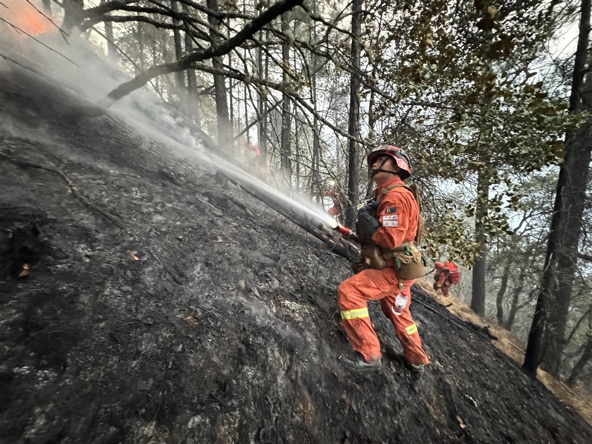 直击消防挺进雅江火场：森林消防员负重数十斤凌晨进火场，在超70度陡坡上彻夜奋战
