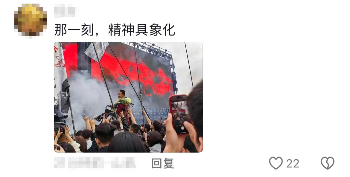 音乐节上轮椅男孩被高高举起，网友：此刻“众”字具象化了