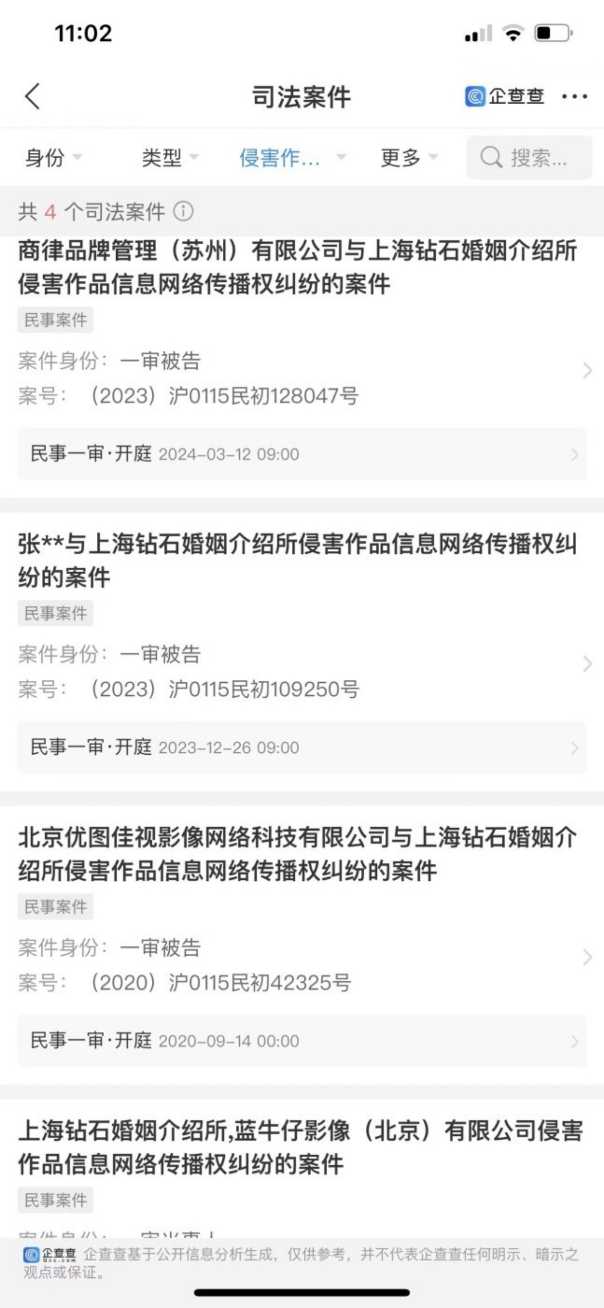 公号征婚文被指盗用张颂文照片，背后婚介公司涉多起侵权诉讼