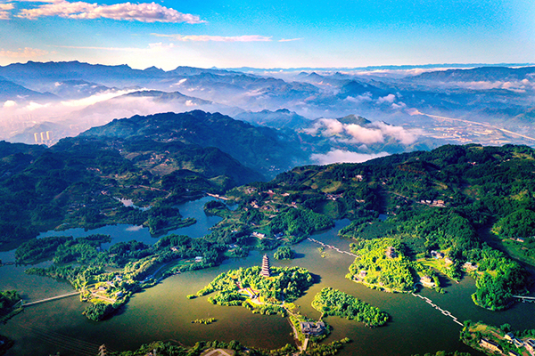 万盛青山湖风景区图片图片