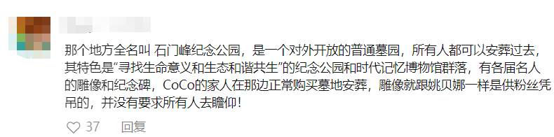 歌手李玟墓地雕像引争议！最新回应