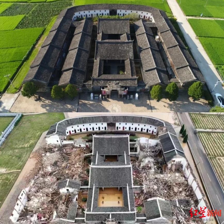 福建“客家第一祠”雨夜坍塌背后：夯土浸泡超6小时，保险公司已预赔付300万元