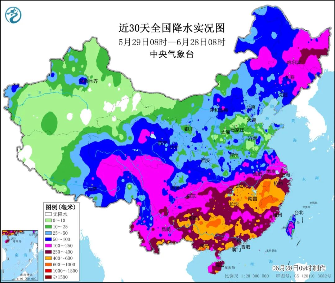 长江第1号洪水已经形成，南方的暴雨大暴雨还在下！这个地方的雨也较常年同期偏多2倍