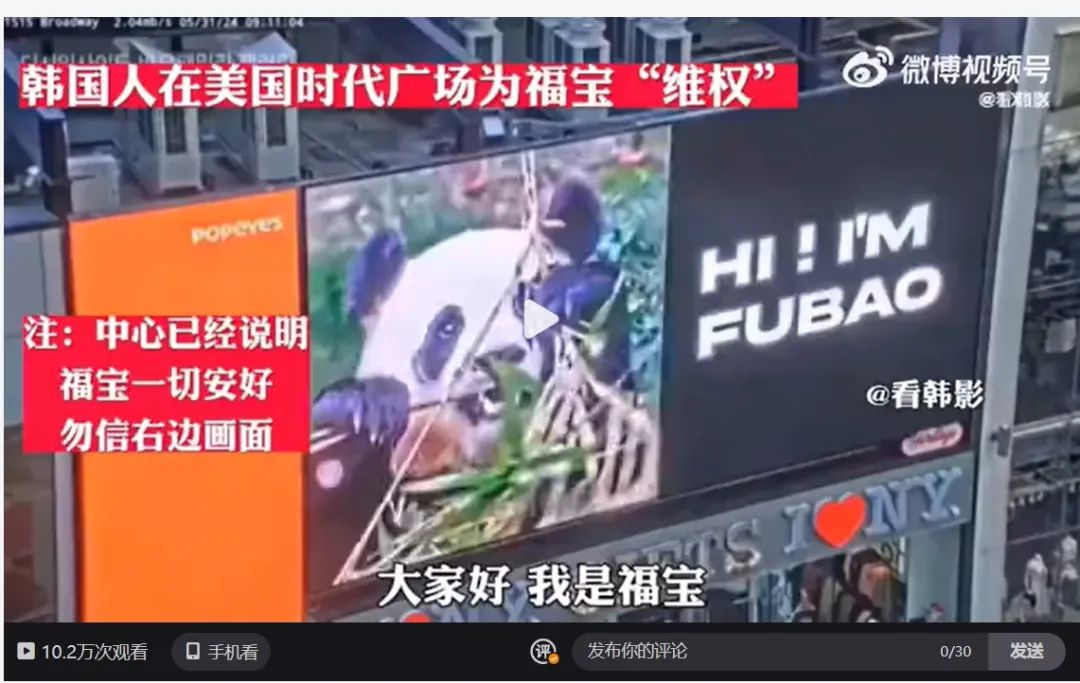 “福宝”在中国“受虐”？韩网友关心可以但指控无据