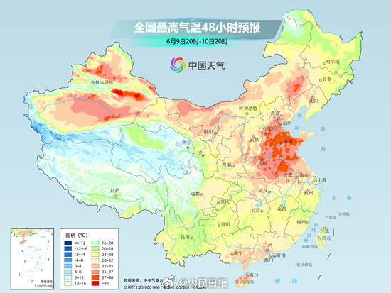 天气预报图又热红了!