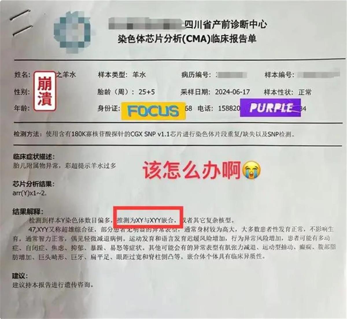 胎儿检出嵌合体超雄综合征引热议，医生：“天生坏种”的说法无科学依据