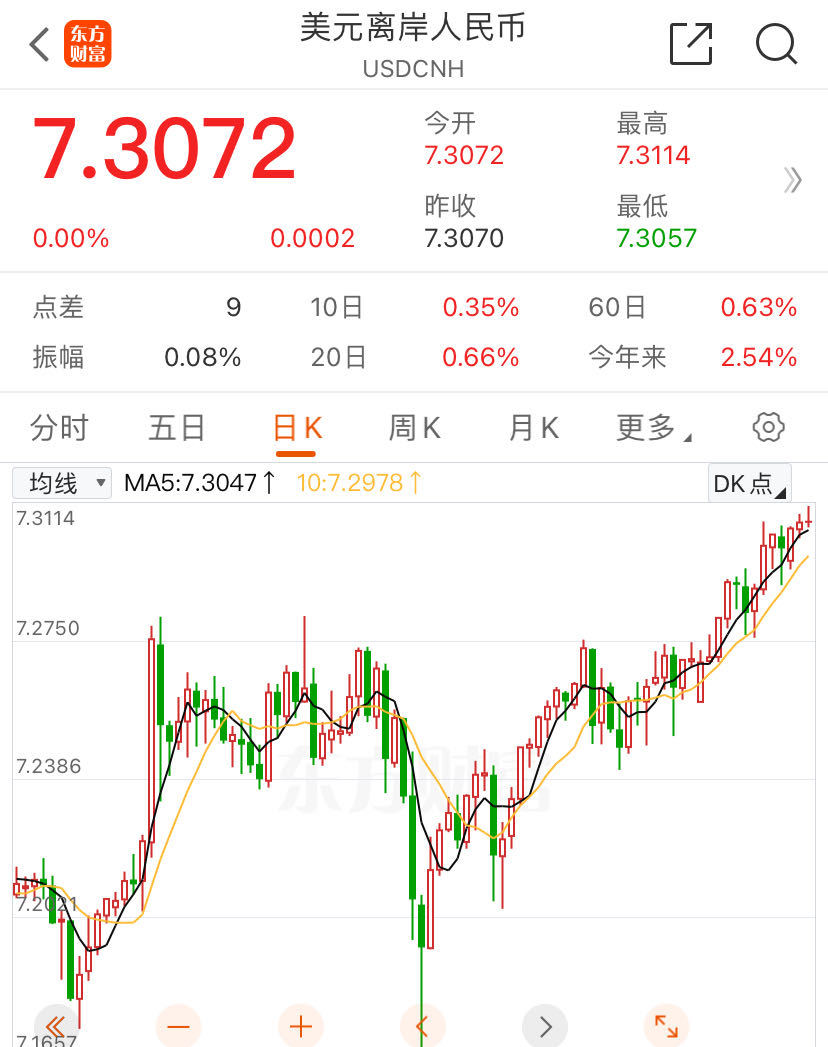 离岸人民币跌破7.31关口,未来走势如何?
