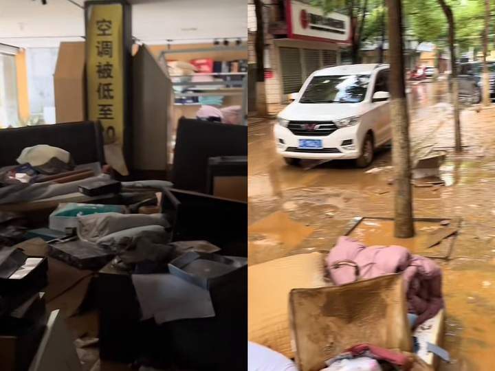 洪水退去的湖南平江：泥泞街道上，灾后重建有序进行