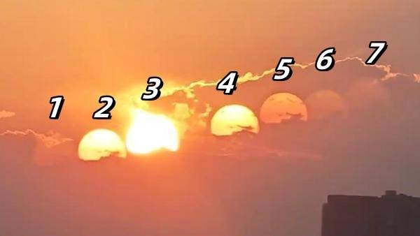 成都市民拍下7个太阳同框 专家：夹层玻璃形成的虚像