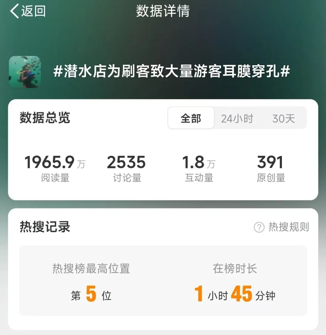 潜水教练故意快速下潜，致游客想上浮！门店大量刷客…有人耳膜穿孔