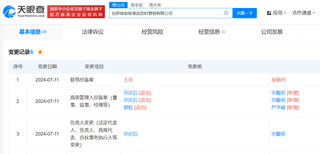 最新！宗馥莉接任执行董事