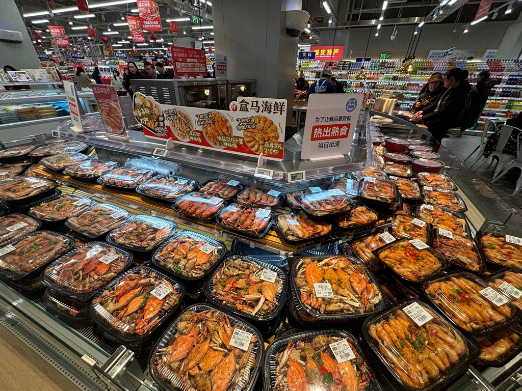 盒馬新店還打造了“小吃街”。受訪者供圖