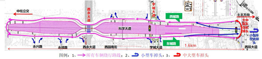 交通绕行线路示意图。 警方供图