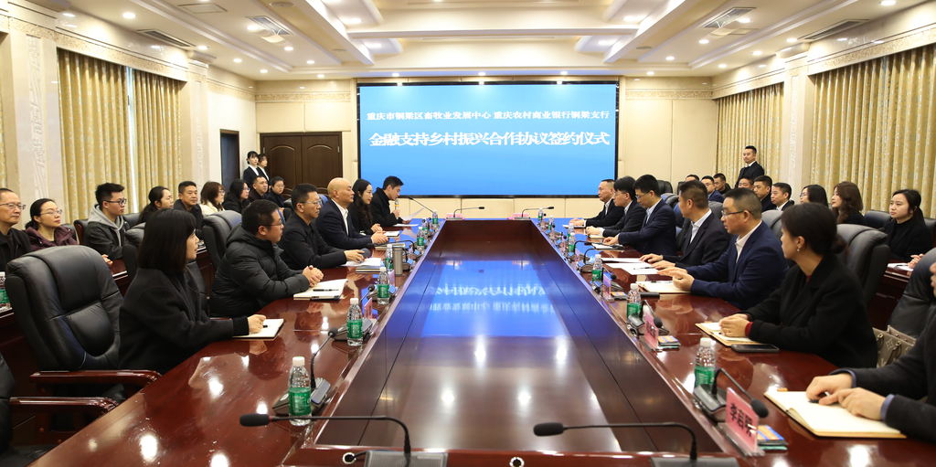 图为重庆农商行与铜梁区政府相关部门座谈交流