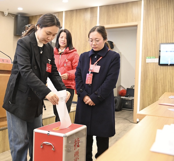 票选民生实事。通讯员 孙凯芳 摄