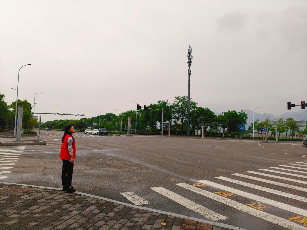 不同时段，镇人大代表在该路口实地调查情况。 (2)
