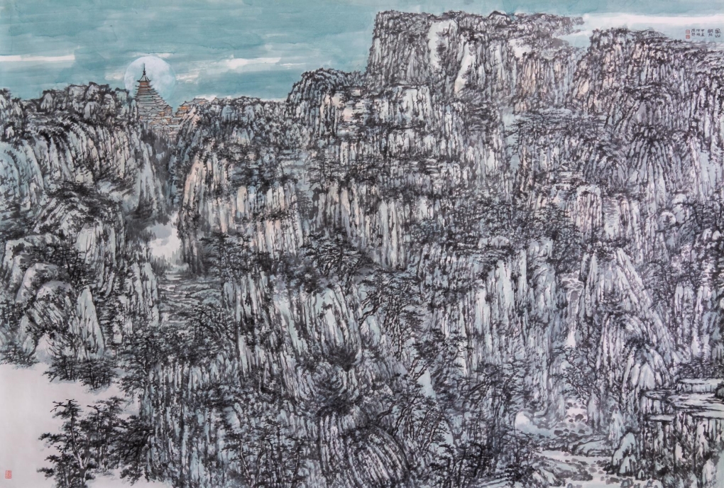 陈起《家山朗月》200X300cm纸本水墨2024